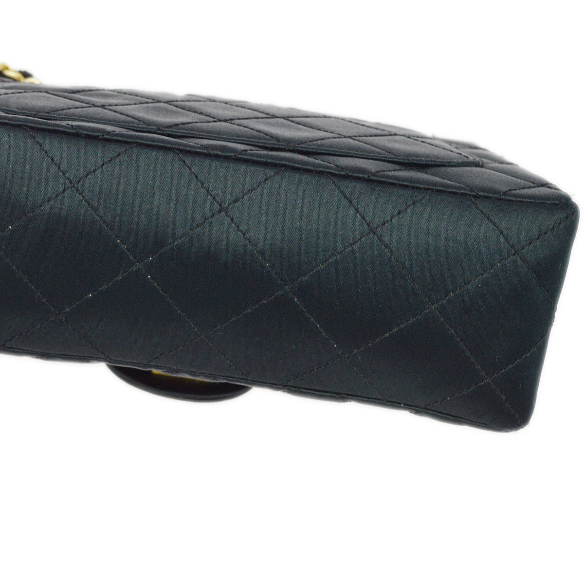 Luxury Chanel 1986-1888 Black Satin Mini Classic Square Flap Shoulder Bag 17