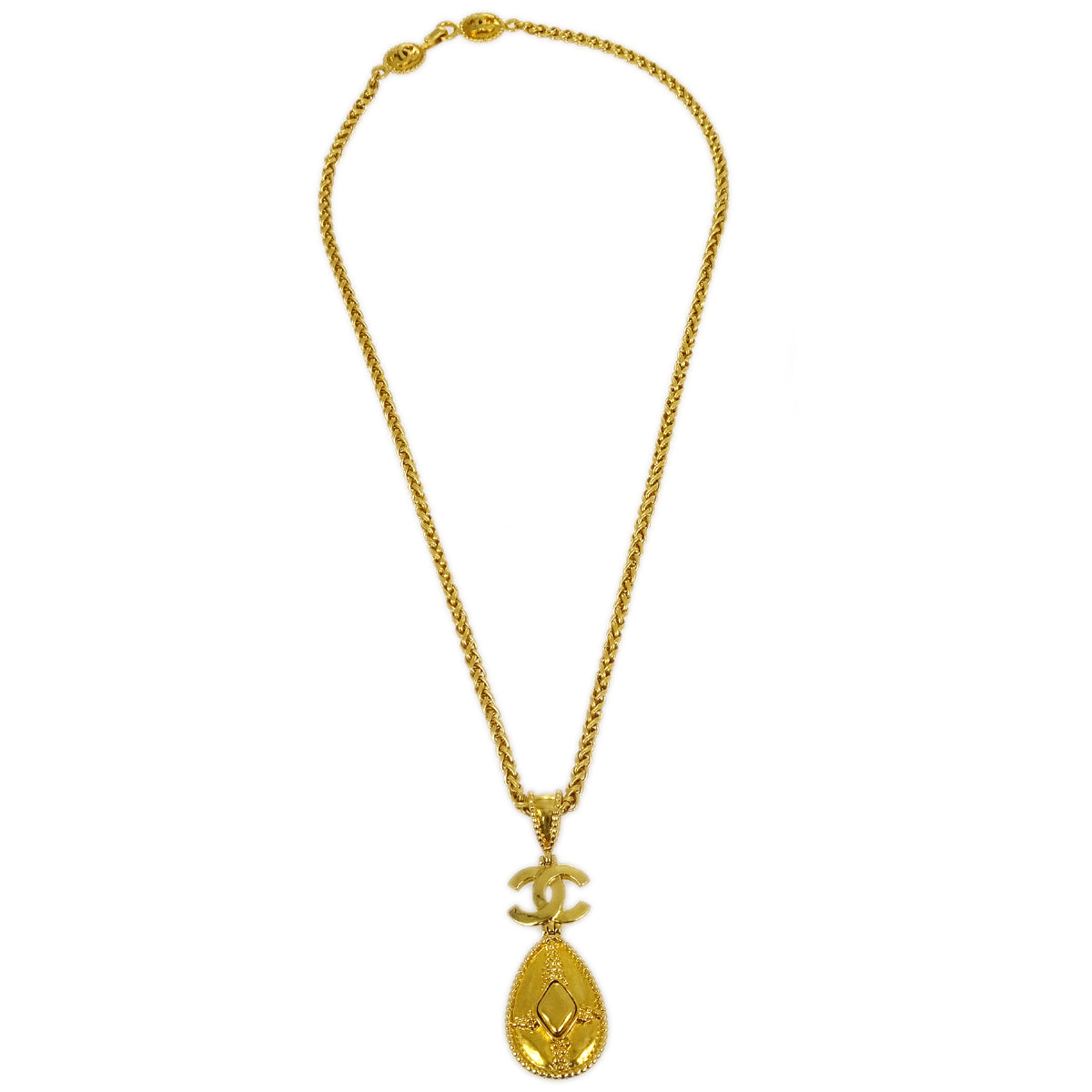 Luxury Chanel Gold Pendant Necklace 96A