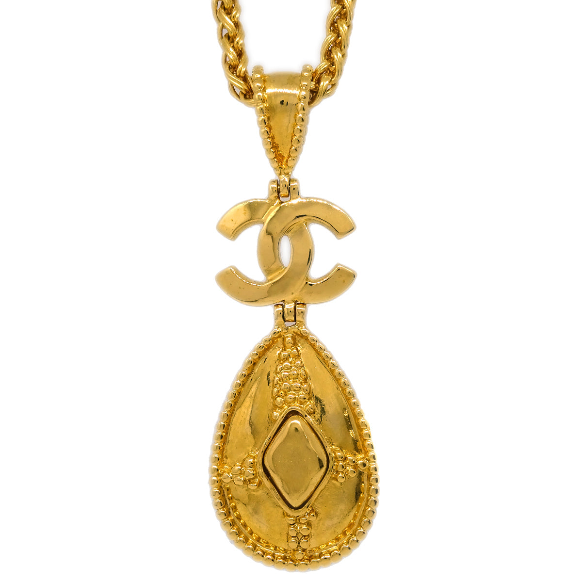 Luxury Chanel Gold Pendant Necklace 96A