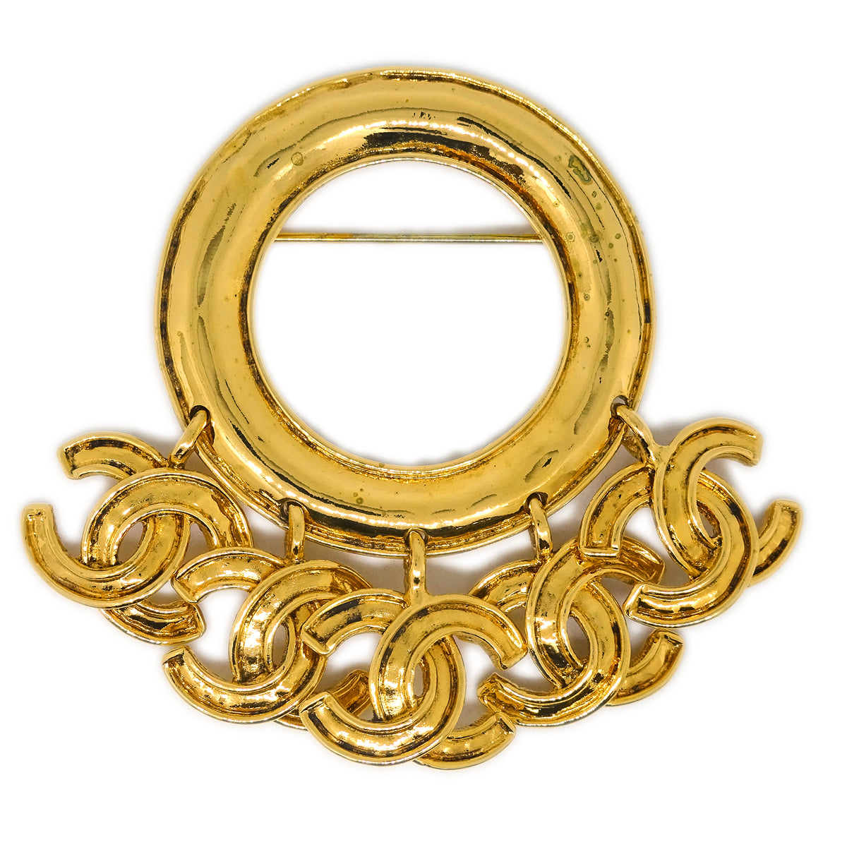 Luxury Chanel Hoop Brooch Pin Gold 94P