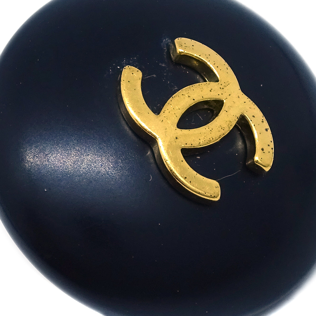Luxury Chanel Black Button Earrings Clip-On 95P