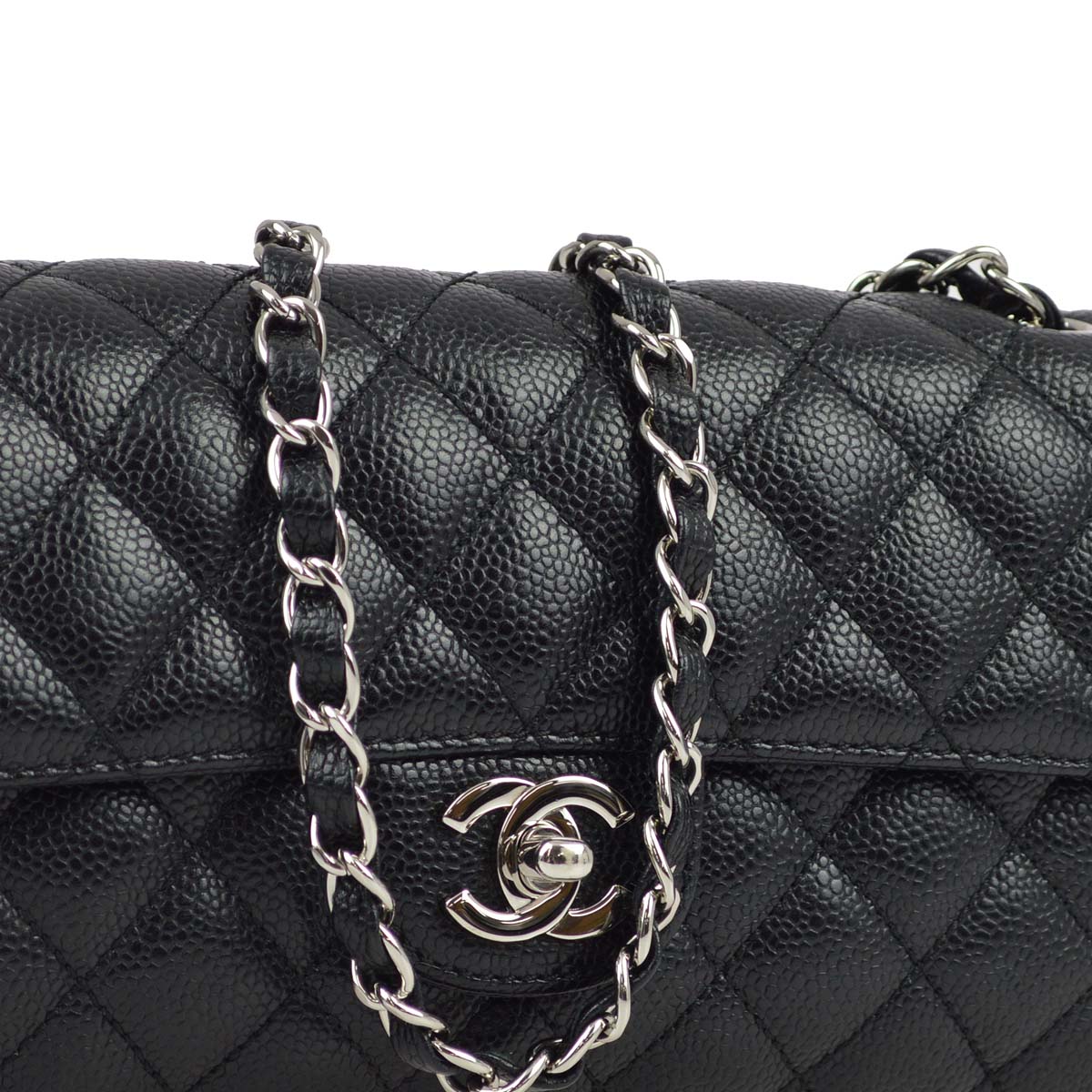 Luxury Chanel * 2006-2008 Black Caviar East West Shoulder Bag