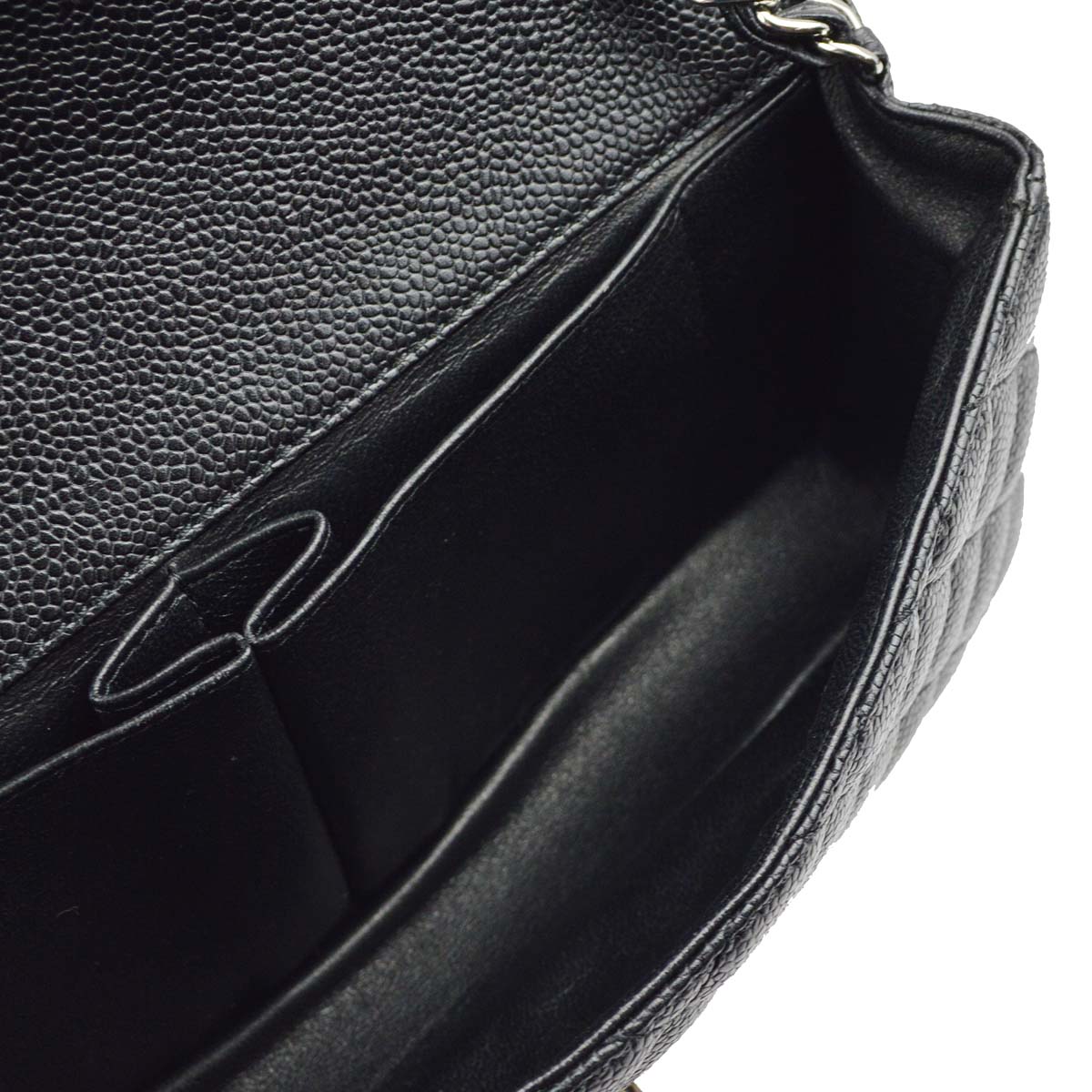 Luxury Chanel * 2006-2008 Black Caviar East West Shoulder Bag
