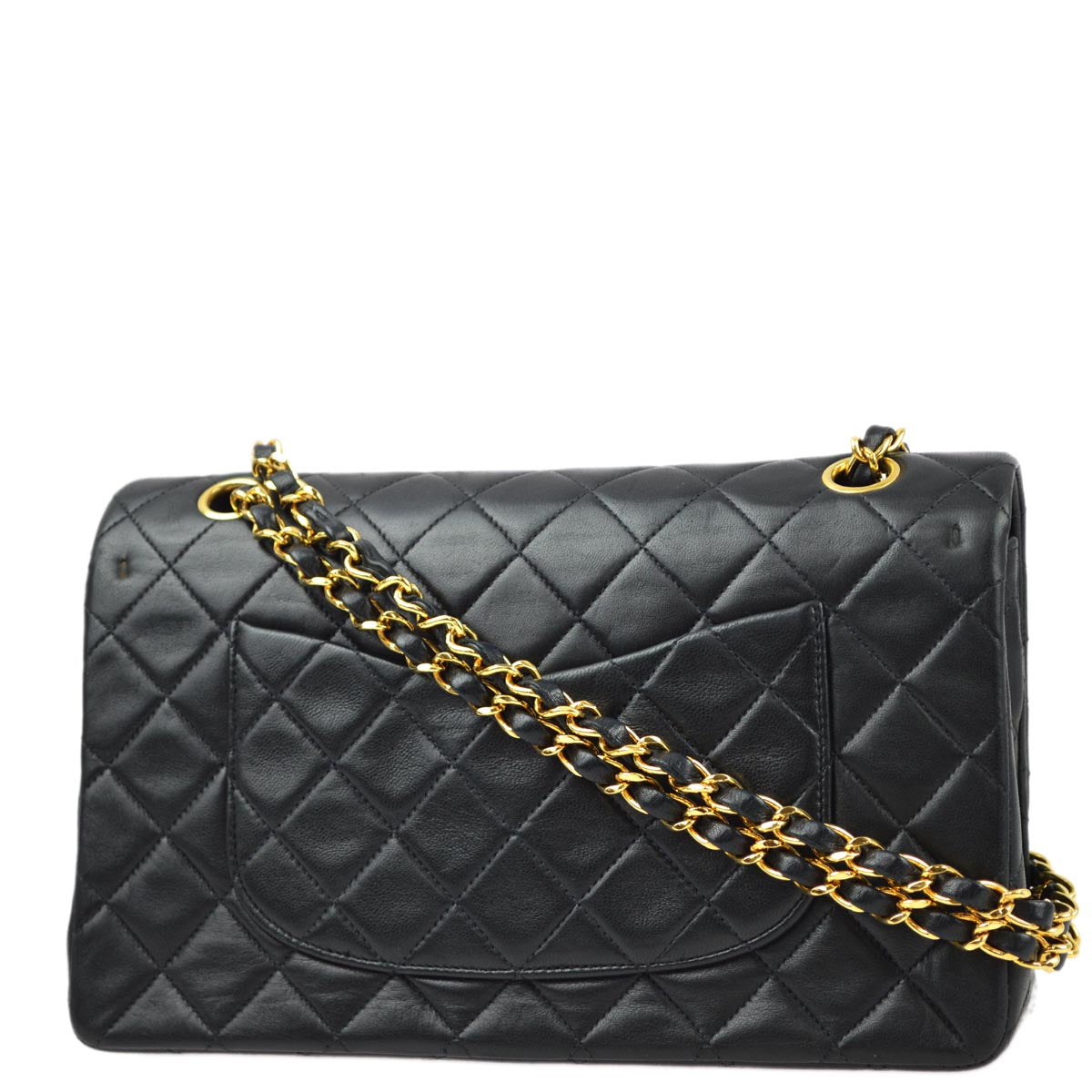 Luxury Chanel 1994-1996 Black Lambskin Medium Classic Double Flap Shoulder Bag