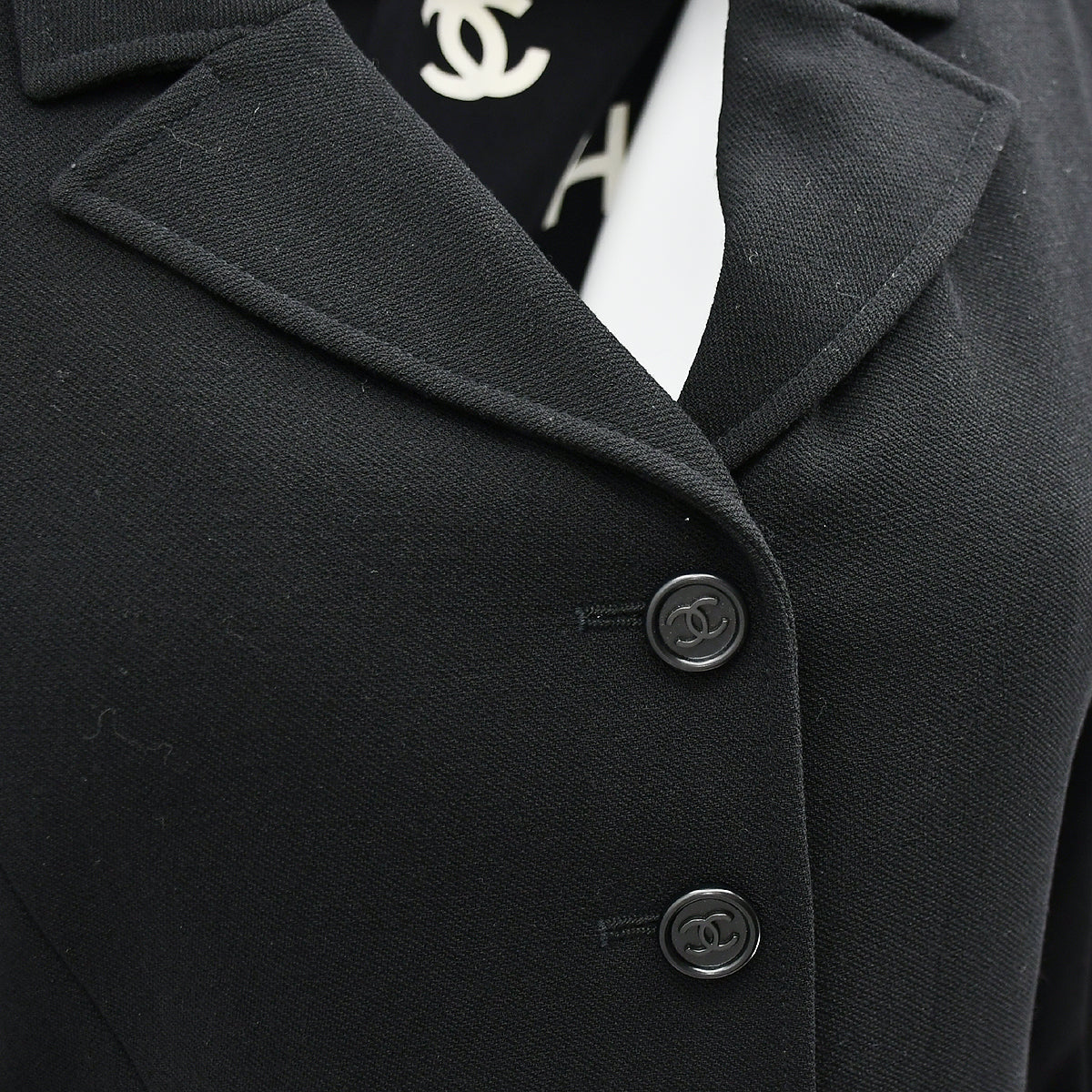 Luxury Chanel Single Breasted Jacket Black