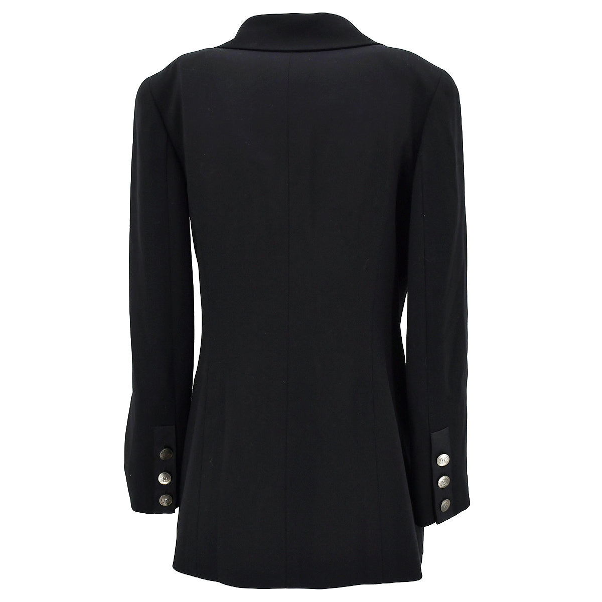 Luxury Chanel Double Breasted Jacket Black 97C #40