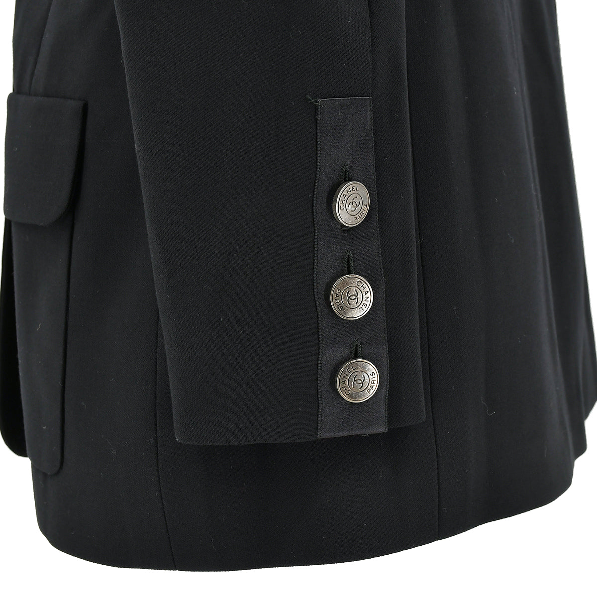 Luxury Chanel Double Breasted Jacket Black 97C #40