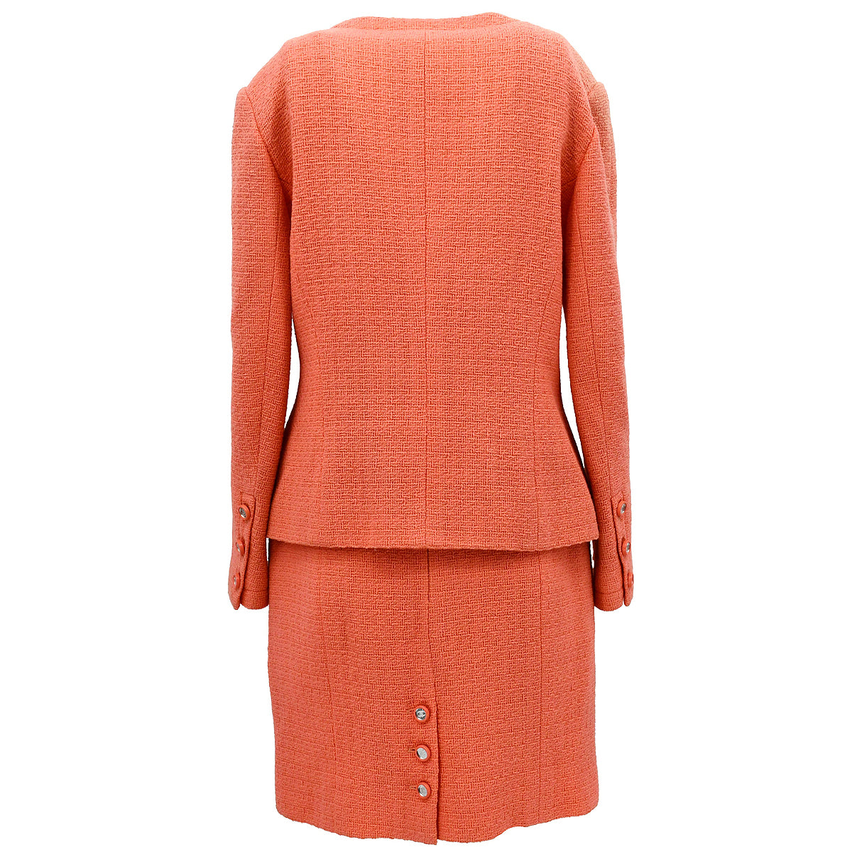 Luxury Chanel Setup Suit Jacket Skirt Pink 95C #44