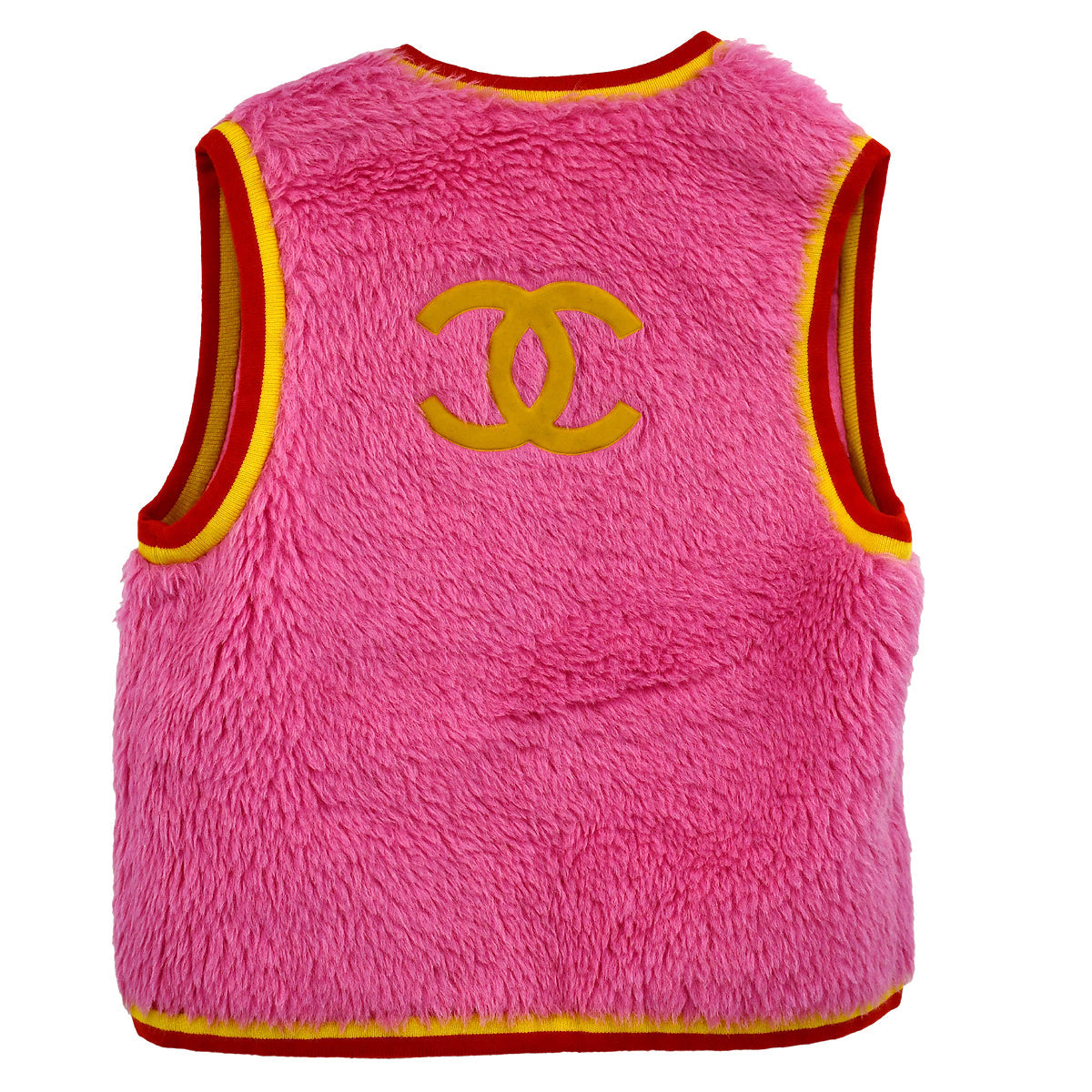 Luxury Chanel Sleeveless Fur Vest Jacket Pink