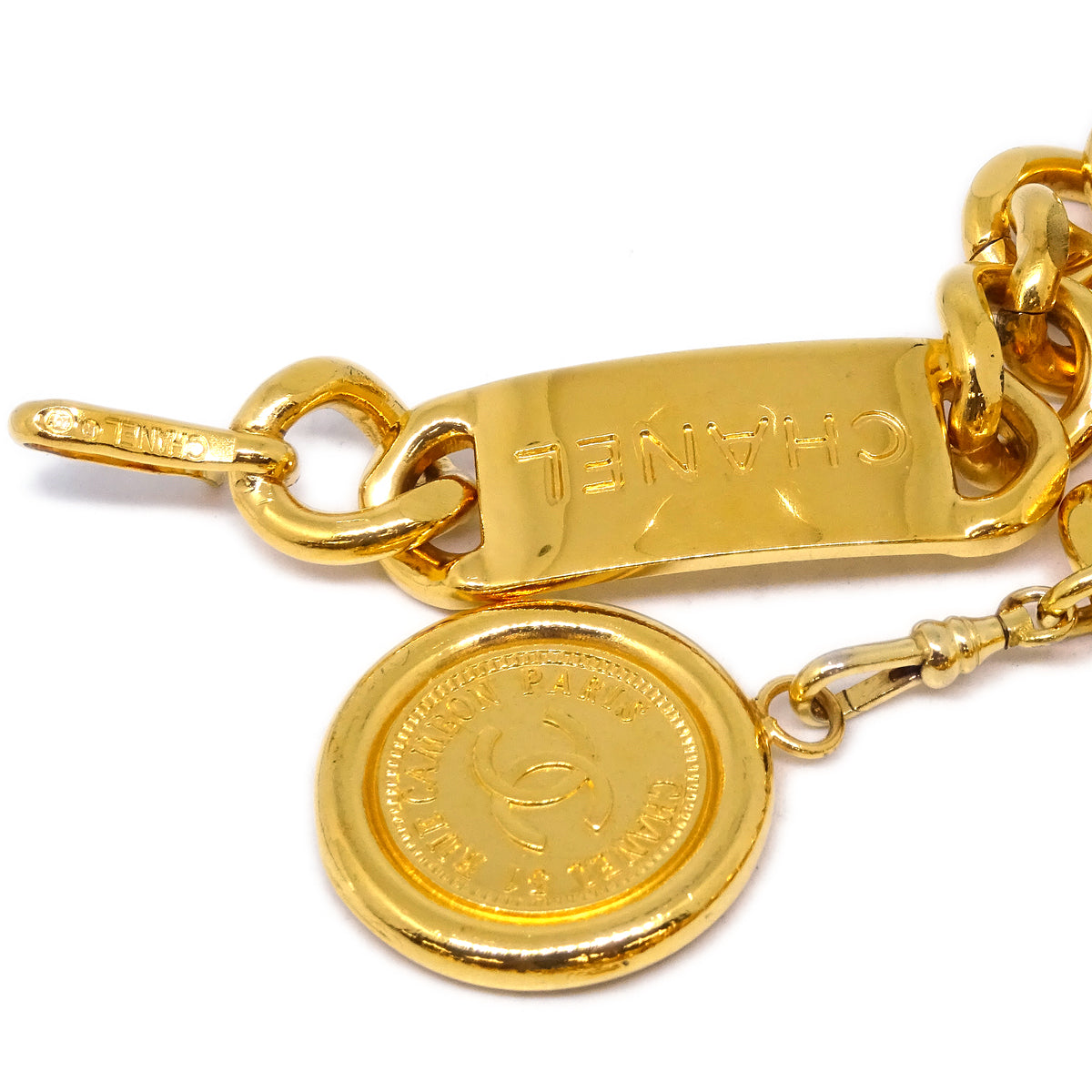 Luxury Chanel Medallion Chain Belt Gold Small New