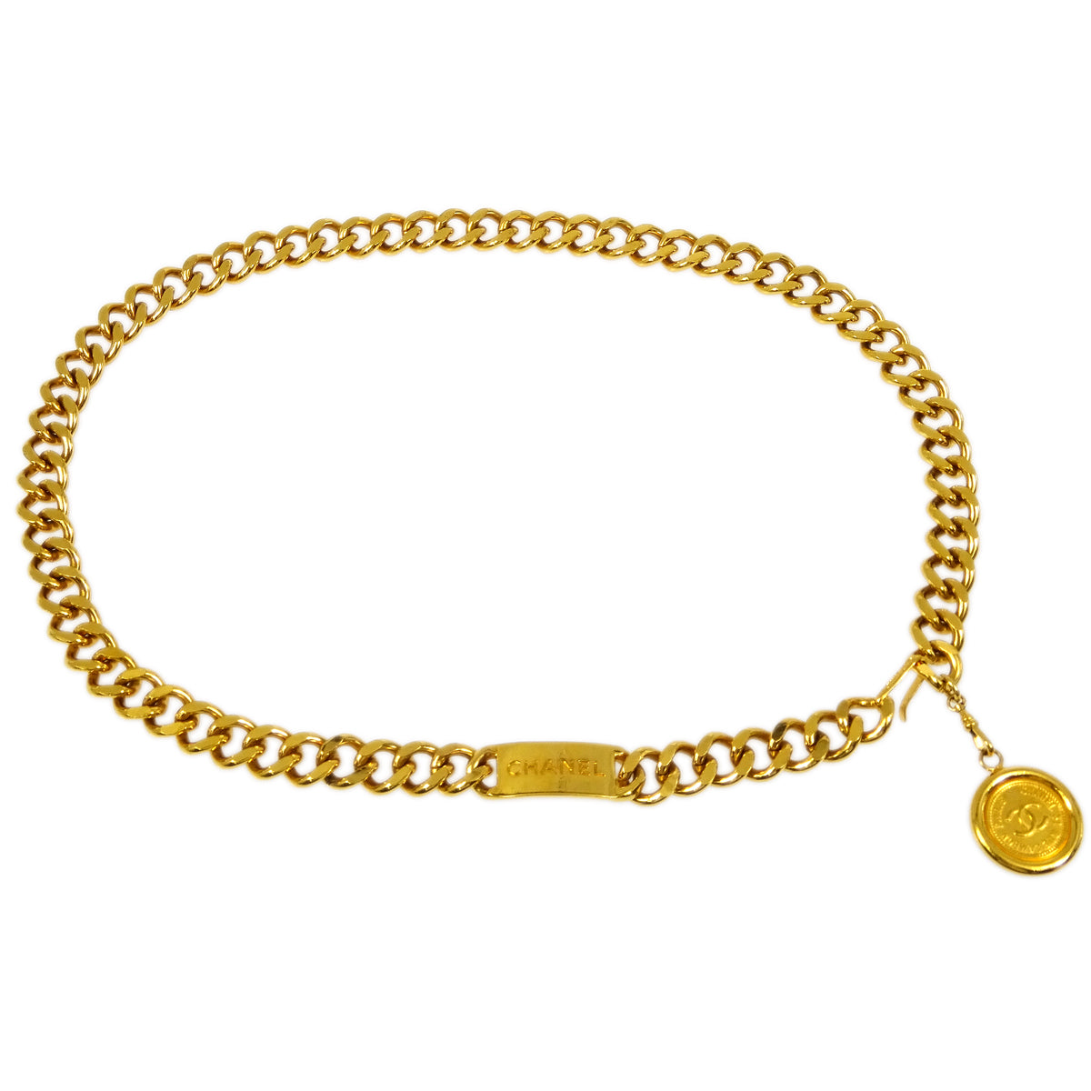 Luxury Chanel Medallion Chain Belt Gold Small New