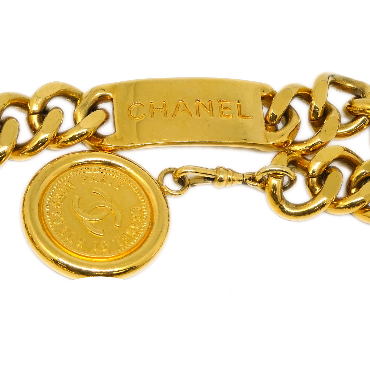 Luxury Chanel Medallion Chain Belt Gold Small New