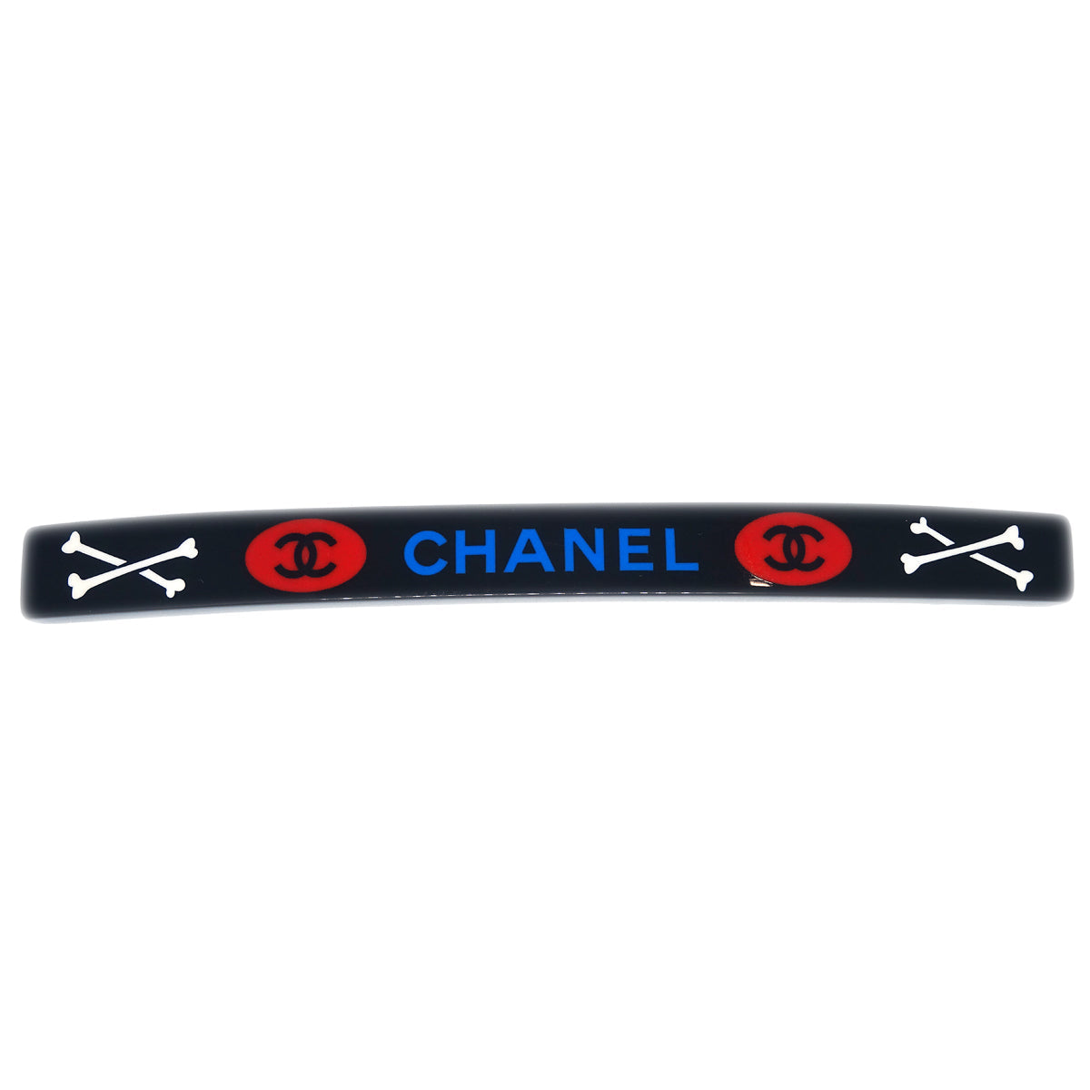 Luxury Chanel Hair Clip Hairpin Barrette Black 03P