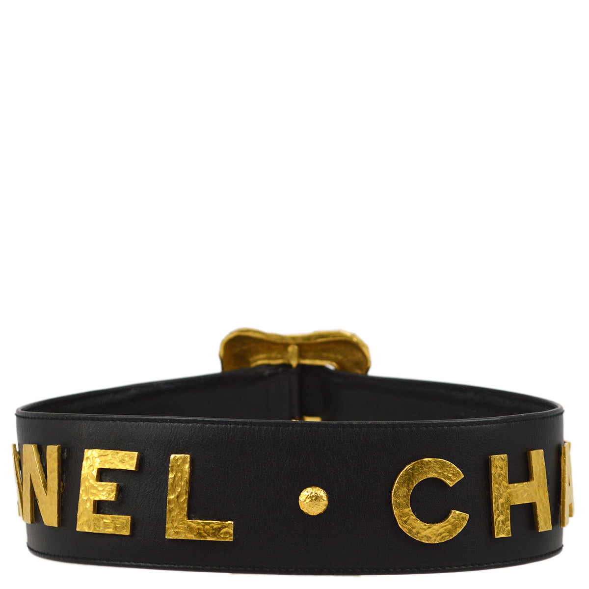 Luxury Chanel Buckle Belt Black 93P #70/28 Small New