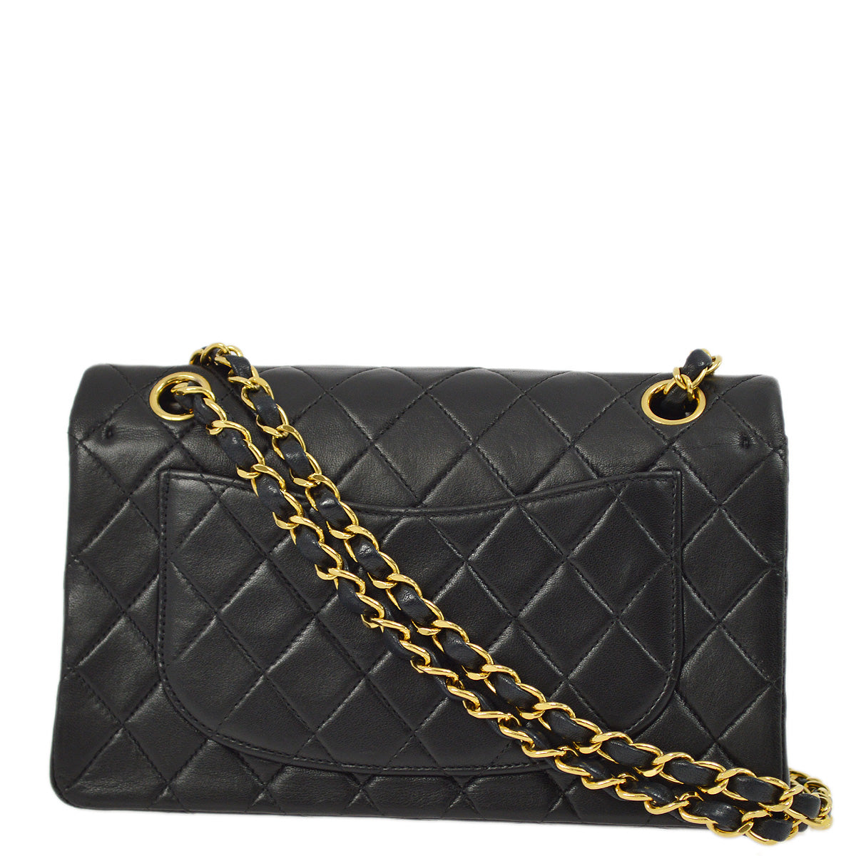 Luxury Chanel 2000-2001 Black Lambskin Small Classic Double Flap Shoulder Bag