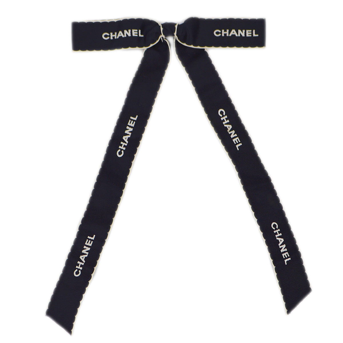 Luxury Chanel Bow Brooch Pin Navy