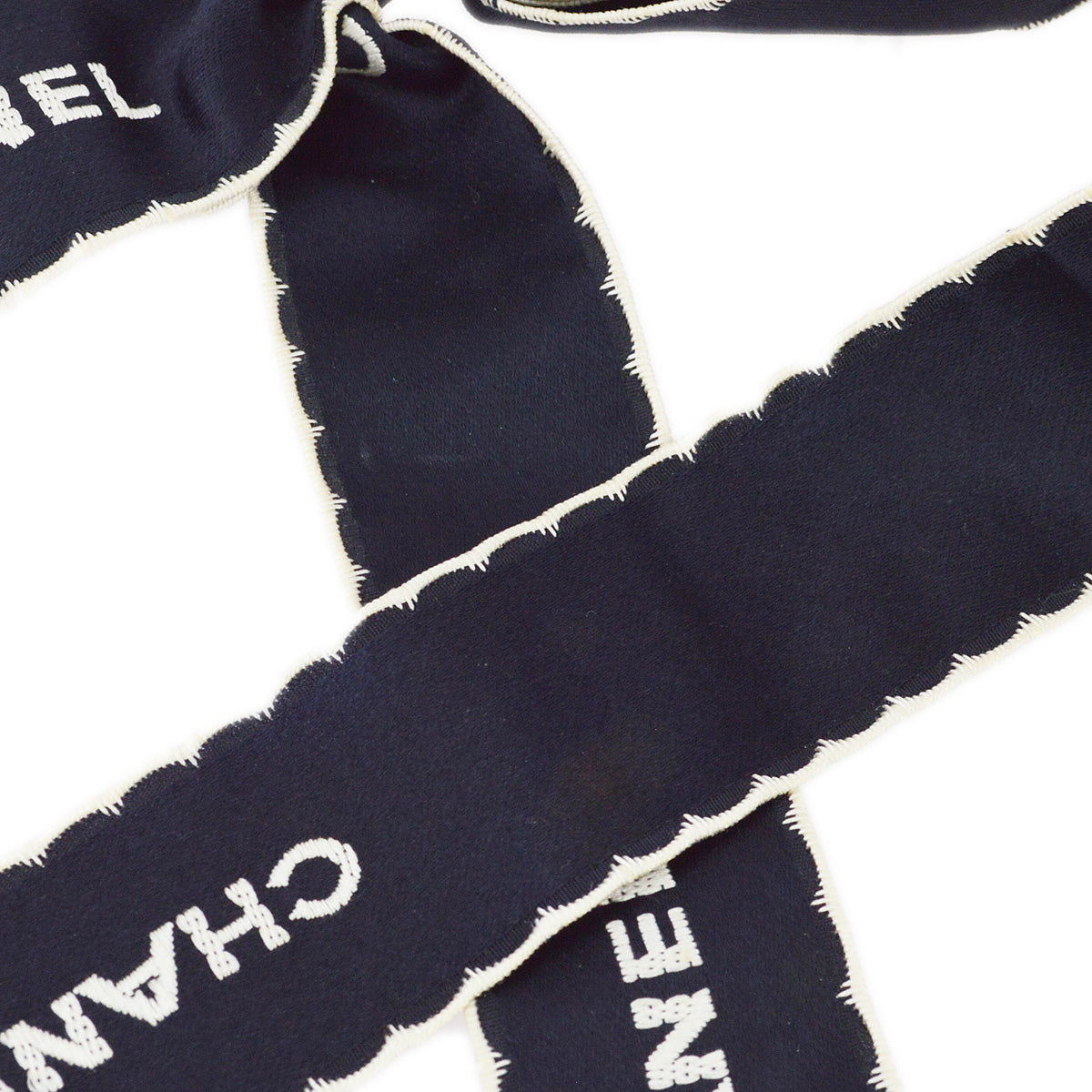 Luxury Chanel Bow Brooch Pin Navy