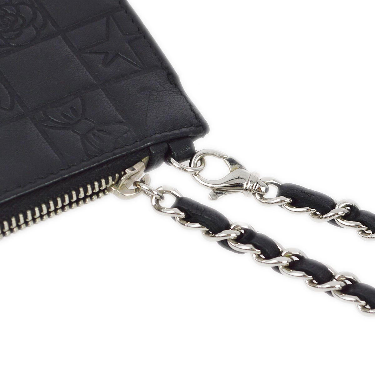 Luxury Chanel 2004-2005 Black Lambskin Icon Chain Handbag