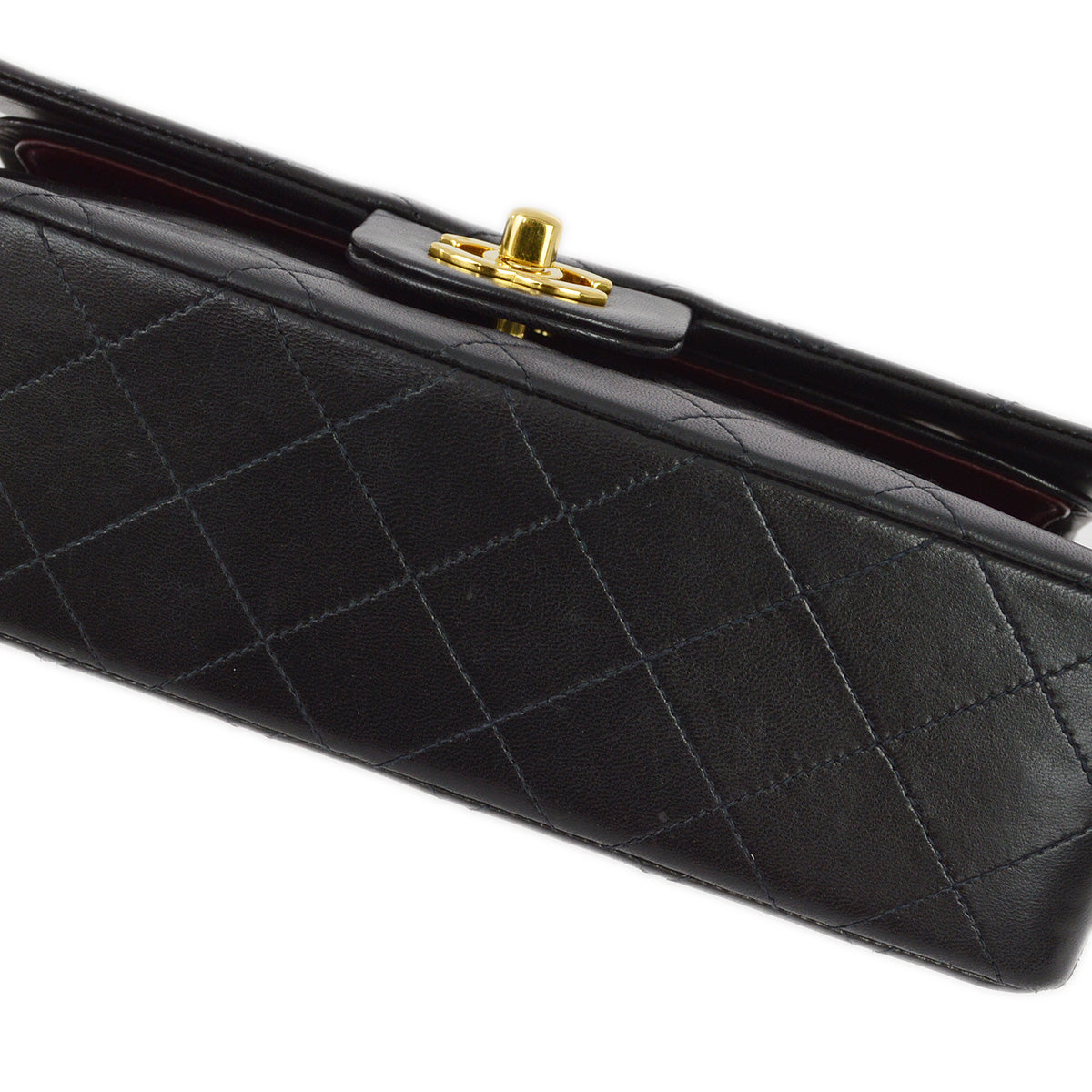 Luxury Chanel 1991-1994 Black Lambskin Small Classic Double Flap Shoulder Bag