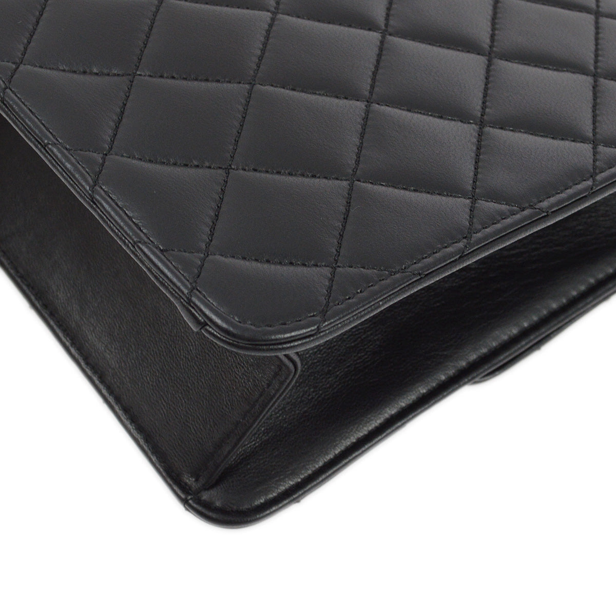 Luxury Chanel 2005-2006 Black Lambskin Turnlock Small Half Flap Shoulder Bag
