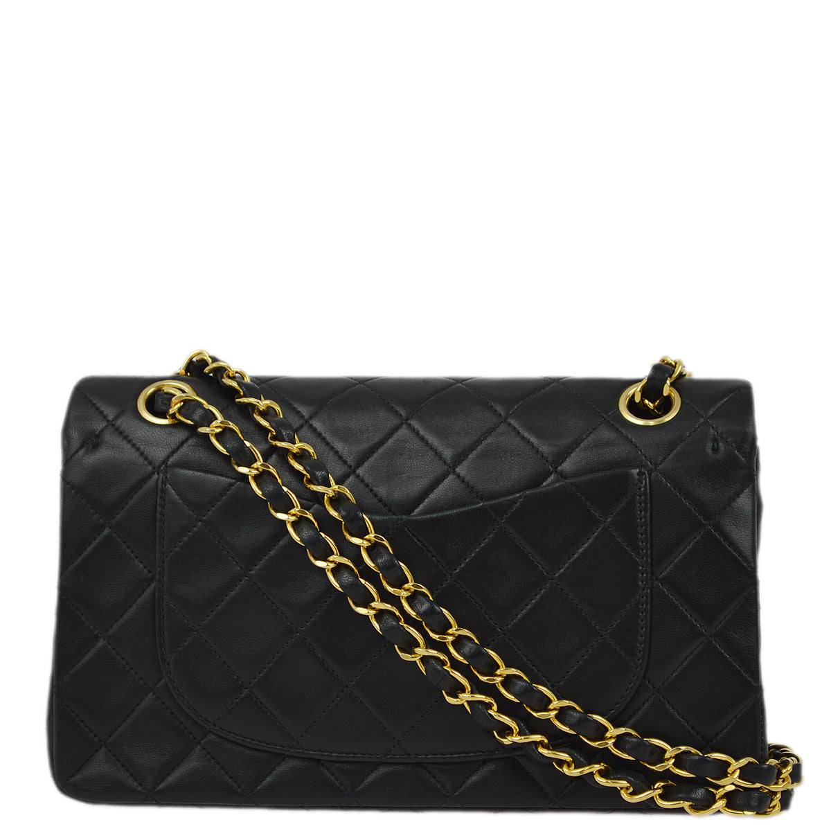 Luxury Chanel 1991-1994 Black Lambskin Small Classic Double Flap Shoulder Bag
