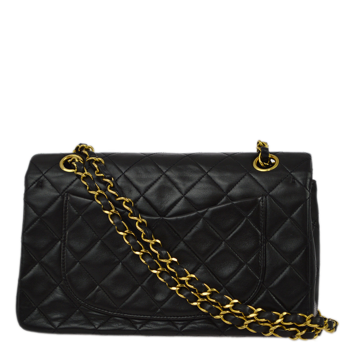 Luxury Chanel 1994-1996 Black Lambskin Small Classic Double Flap Shoulder Bag