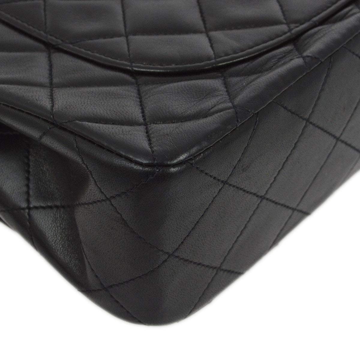 Luxury Chanel 1994-1996 Black Lambskin Small Classic Double Flap Shoulder Bag