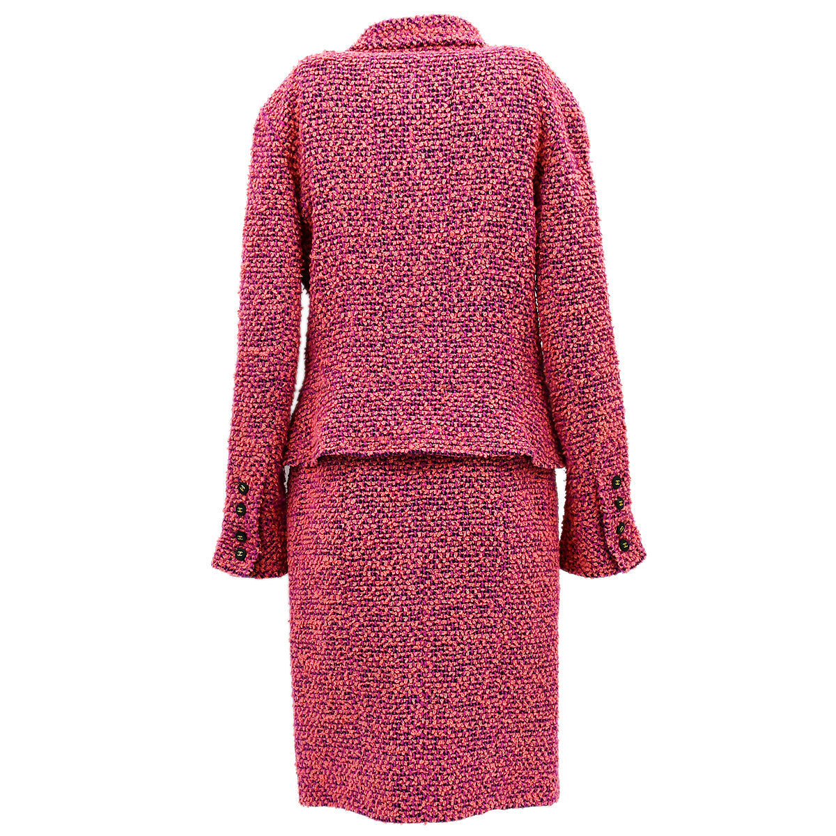Luxury Chanel Setup Suit Jacket Skirt Pink 94A #44