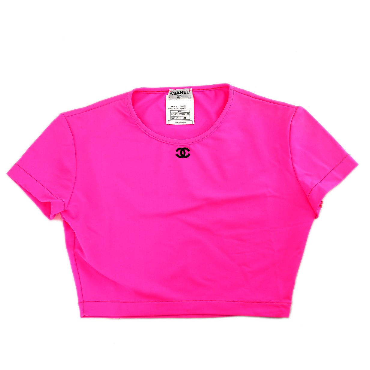 Luxury Chanel Cropped T-shirt Pink P95 #38