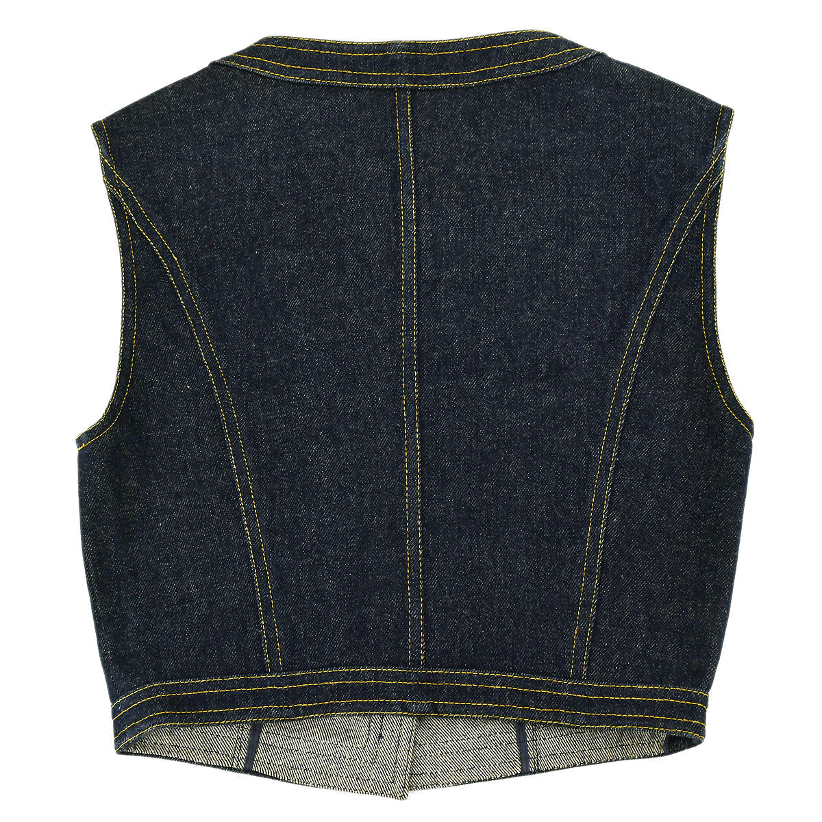 Luxury Chanel Sleeveless Vest Denim Jacket Indigo