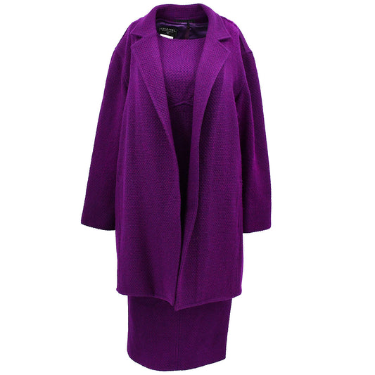 Luxury Chanel Setup Suit Jacket Dress Purple 95A #38