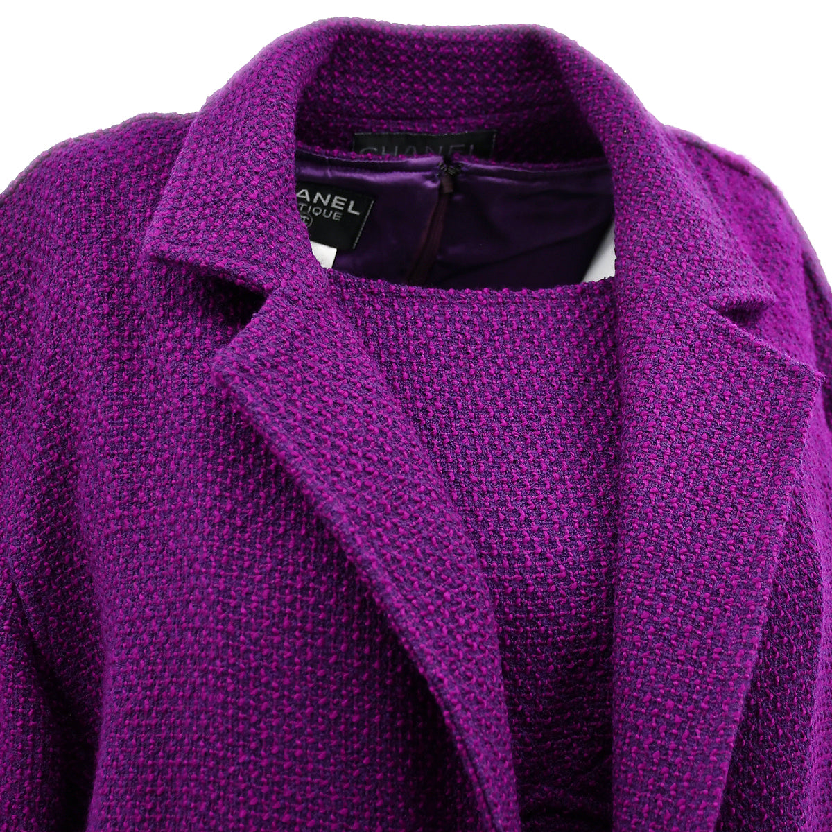 Luxury Chanel Setup Suit Jacket Dress Purple 95A #38