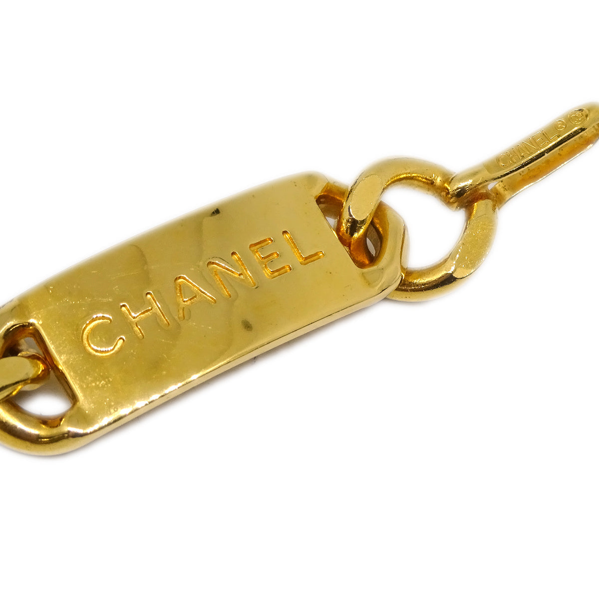 Luxury Chanel Gold Black Medallion Chain Belt Small New