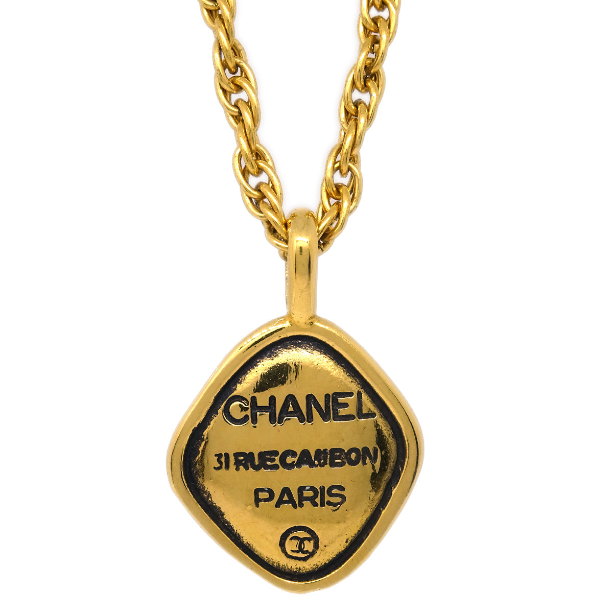 Luxury Chanel Chain Pendant Necklace Gold