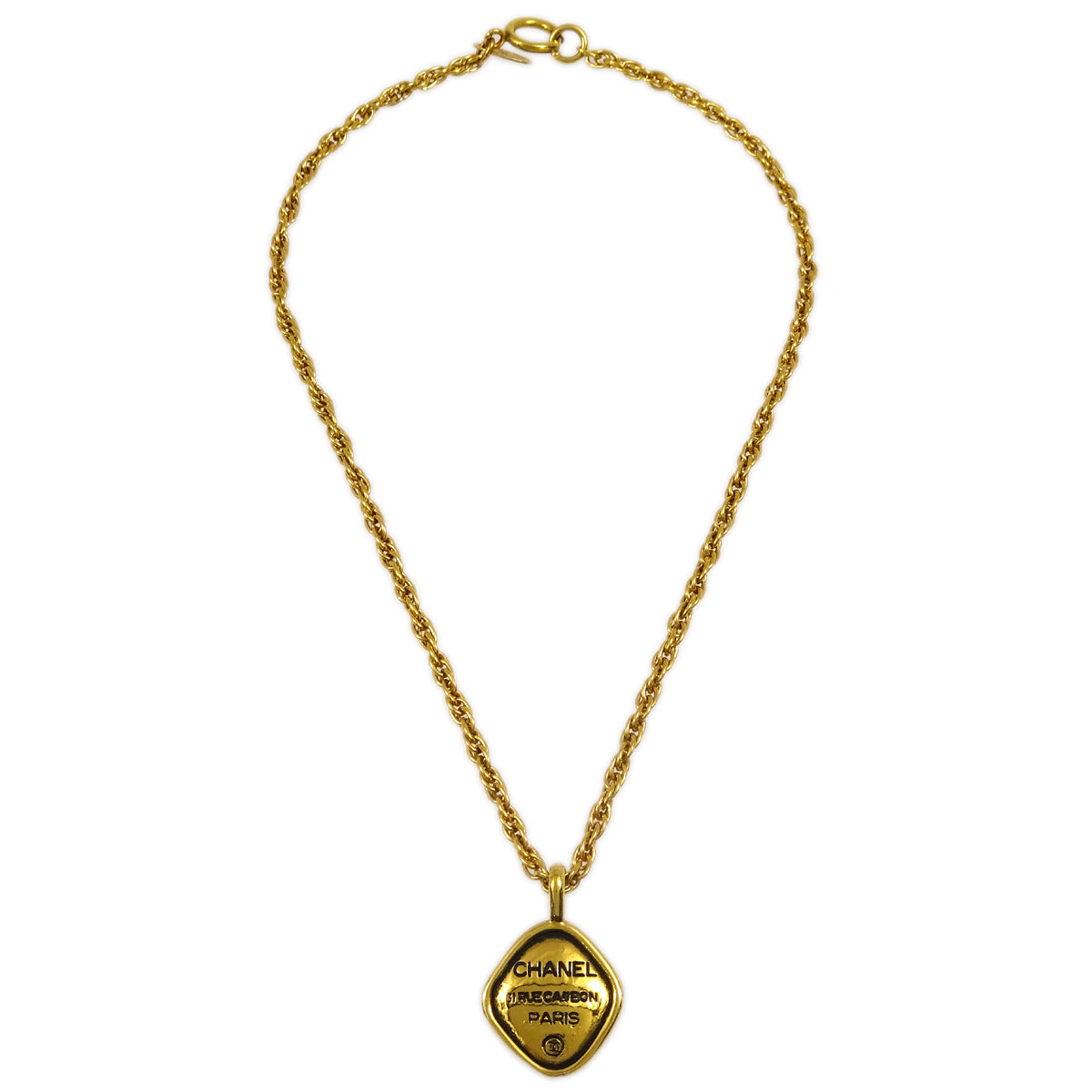 Luxury Chanel Chain Pendant Necklace Gold