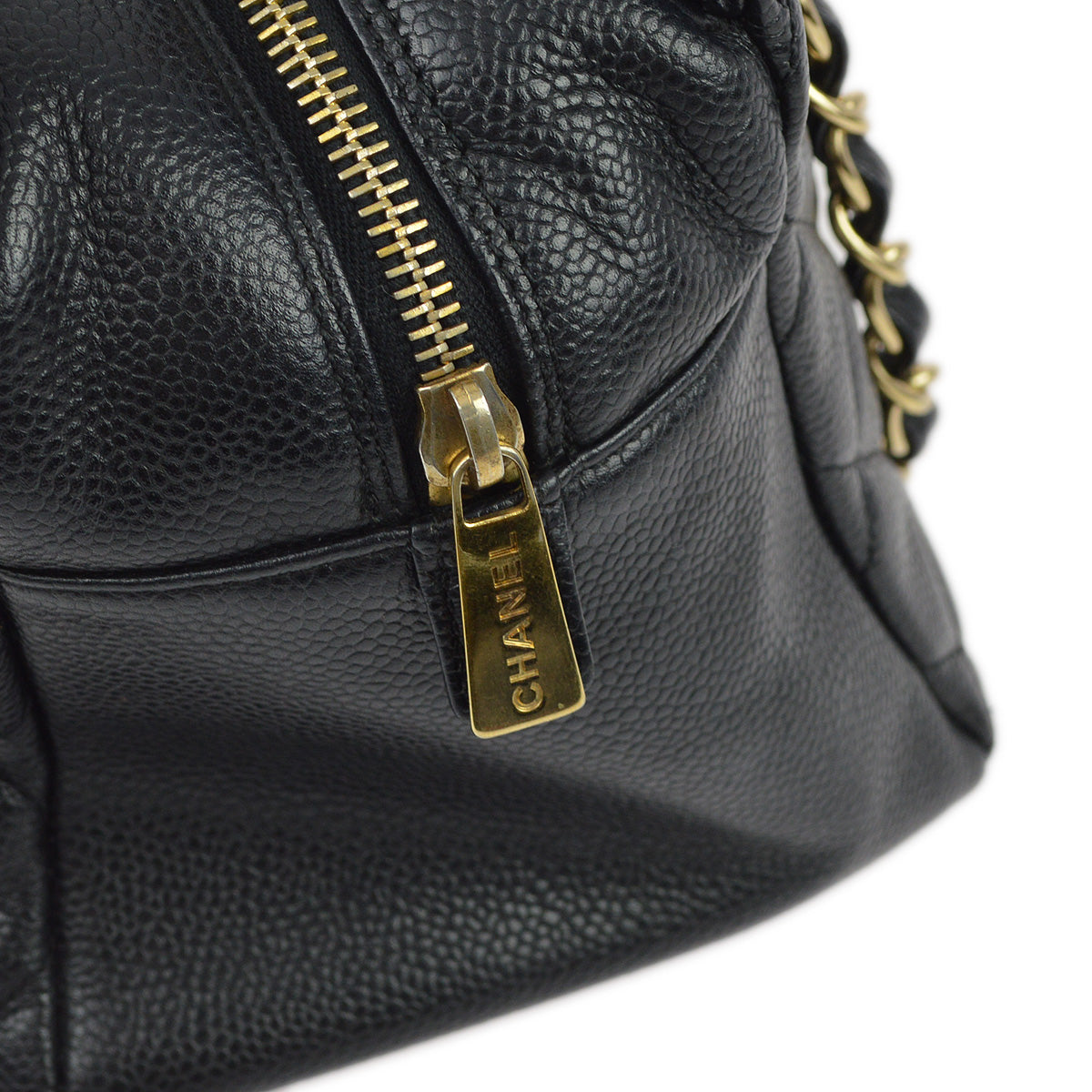 Luxury Chanel 2001-2003 Black Caviar Petite Timeless Tote PTT Chain Handbag