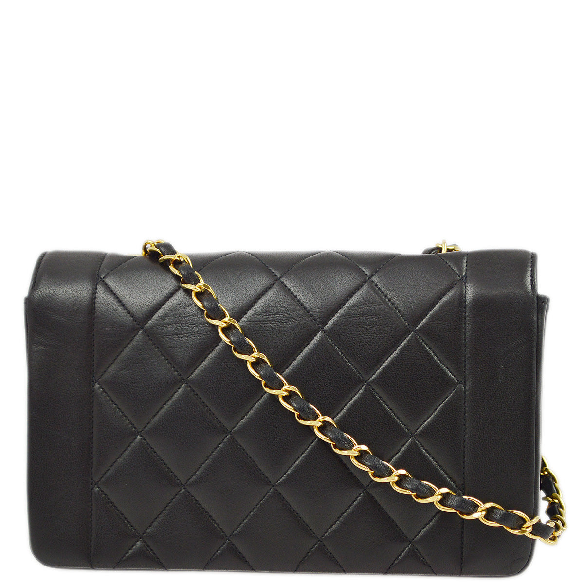 Luxury Chanel 1994-1996 Black Lambskin Small Diana Shoulder Bag