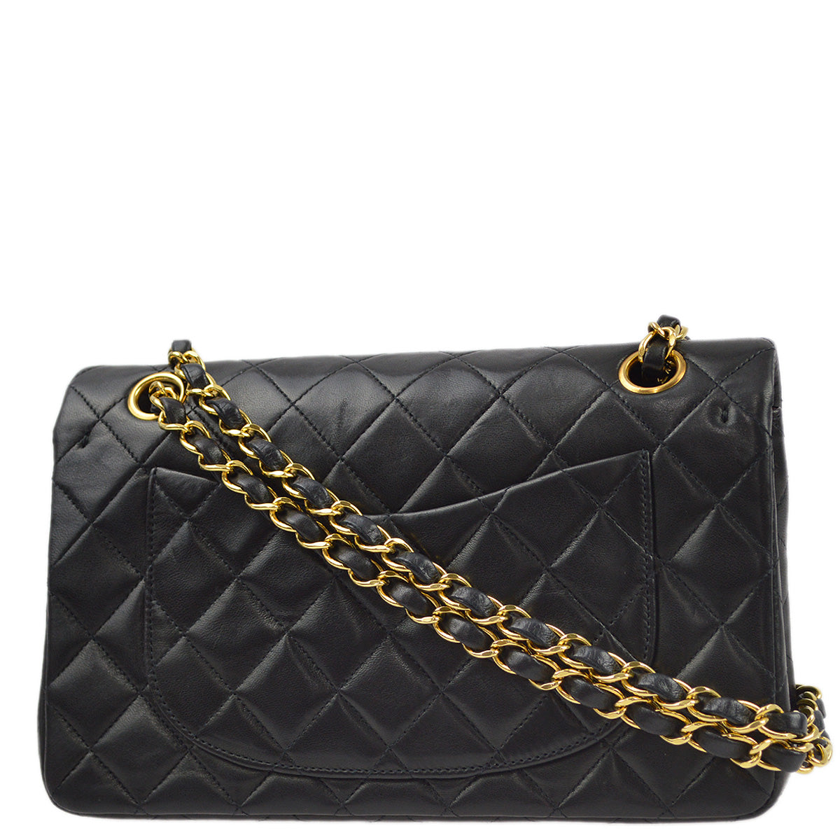 Luxury Chanel 1994-1996 Black Lambskin Small Classic Double Flap Shoulder Bag