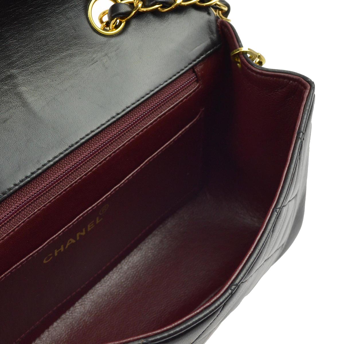 Luxury Chanel 1994-1996 Black Lambskin Small Diana Shoulder Bag
