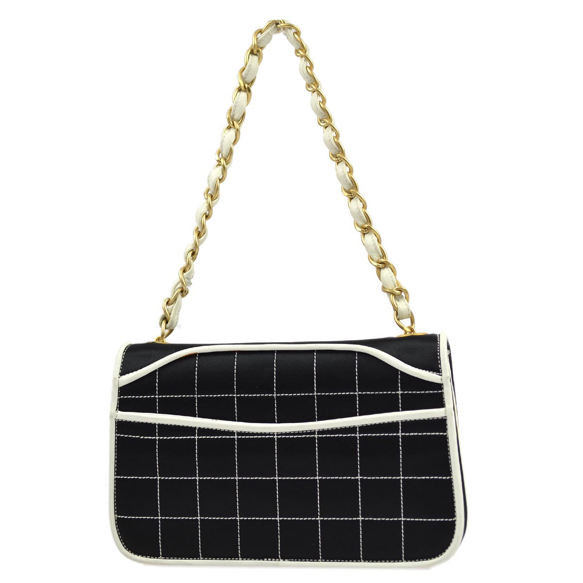 Luxury Chanel 2000-2001 Black Satin Mademoiselle Lock Chain Handbag
