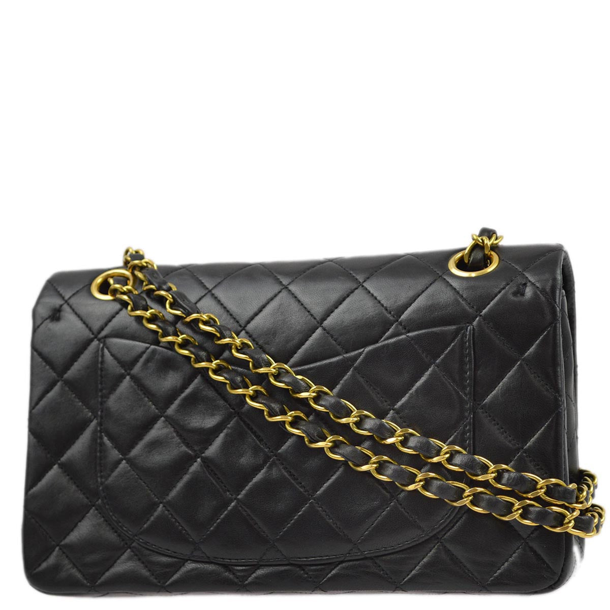 Luxury Chanel 1994-1996 Black Lambskin Small Classic Double Flap Shoulder Bag