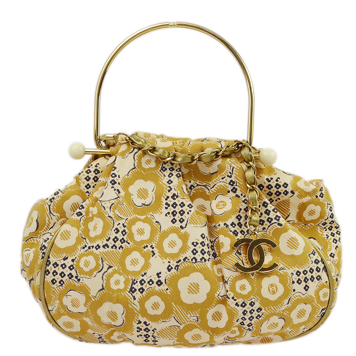 Luxury Chanel 2005-2006 Beige Canvas Camellia Handbag