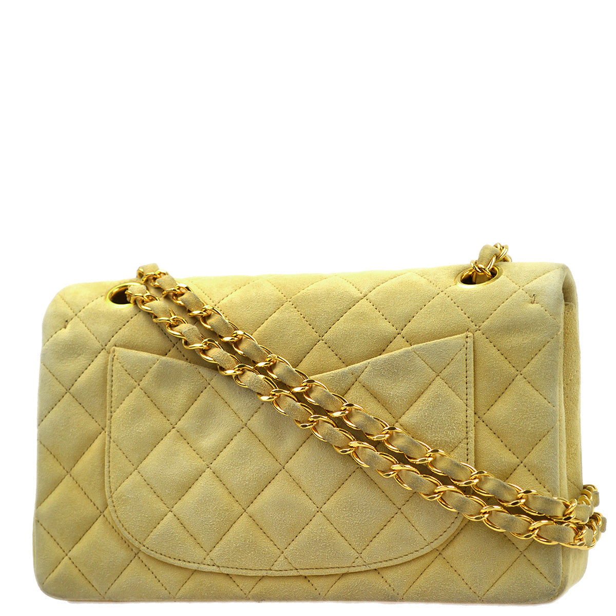 Luxury Chanel 1991-1994 Beige Suede Small Classic Double Flap Shoulder Bag
