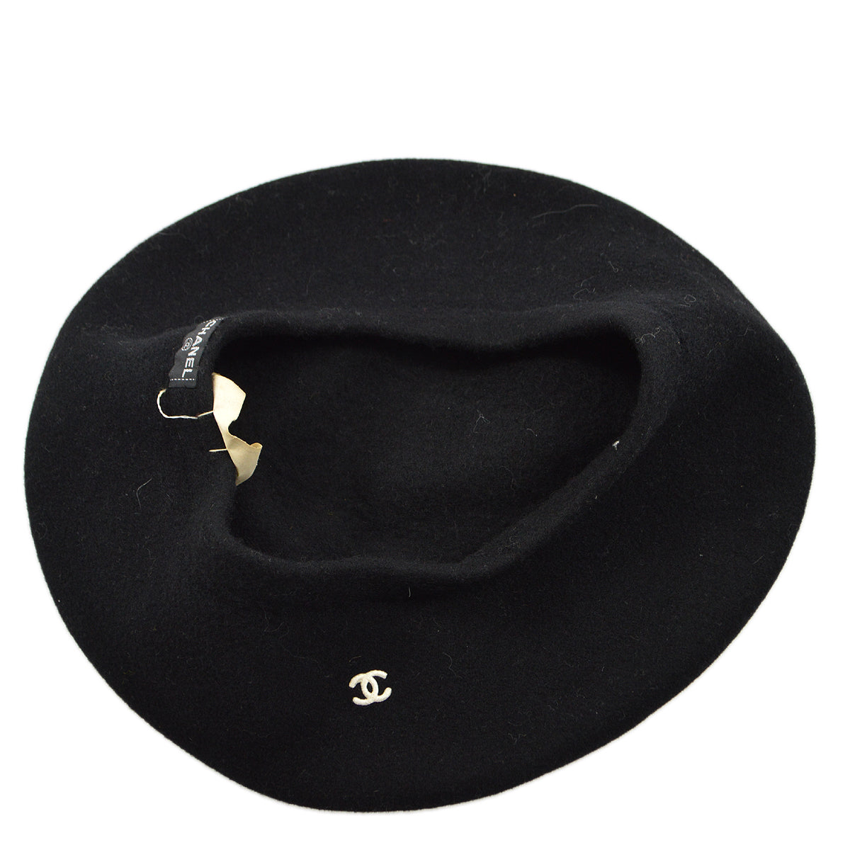 Luxury Chanel Oversize Black Hat Beret #57 Small New