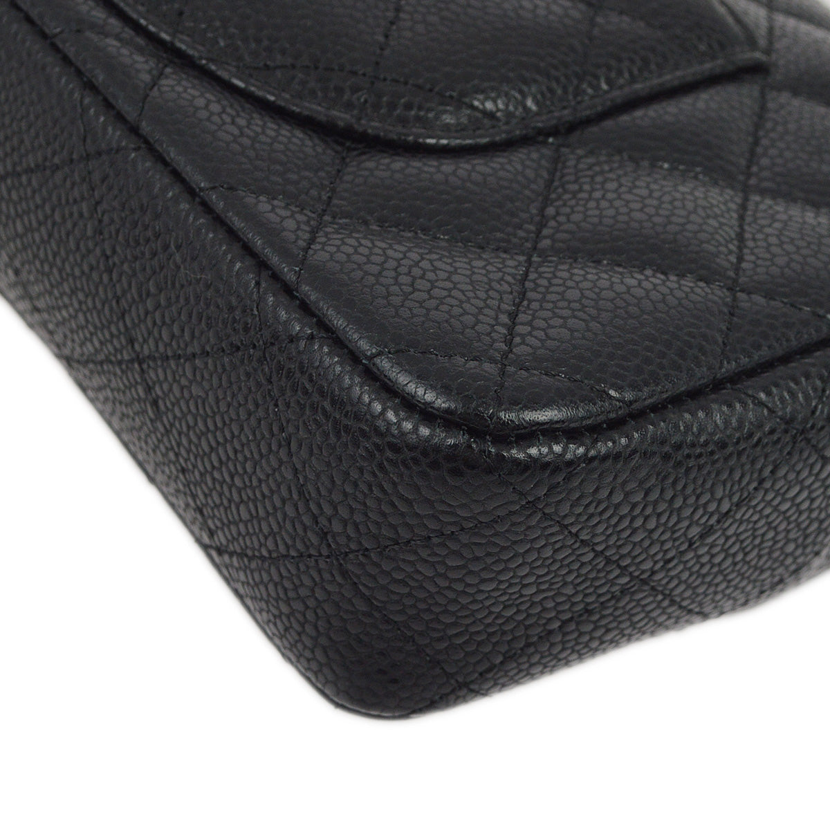 Luxury Chanel 2006-2008 Black Caviar East West Shoulder Bag