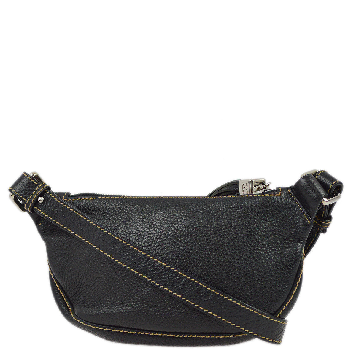 Luxury Chanel 2001-2003 Black Calfskin Shoulder Bag