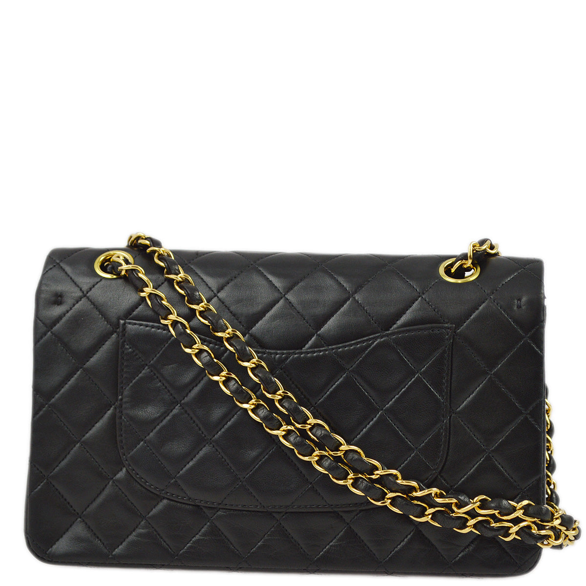 Luxury Chanel 1997-1999 Black Lambskin Medium Classic Double Flap Shoulder Bag
