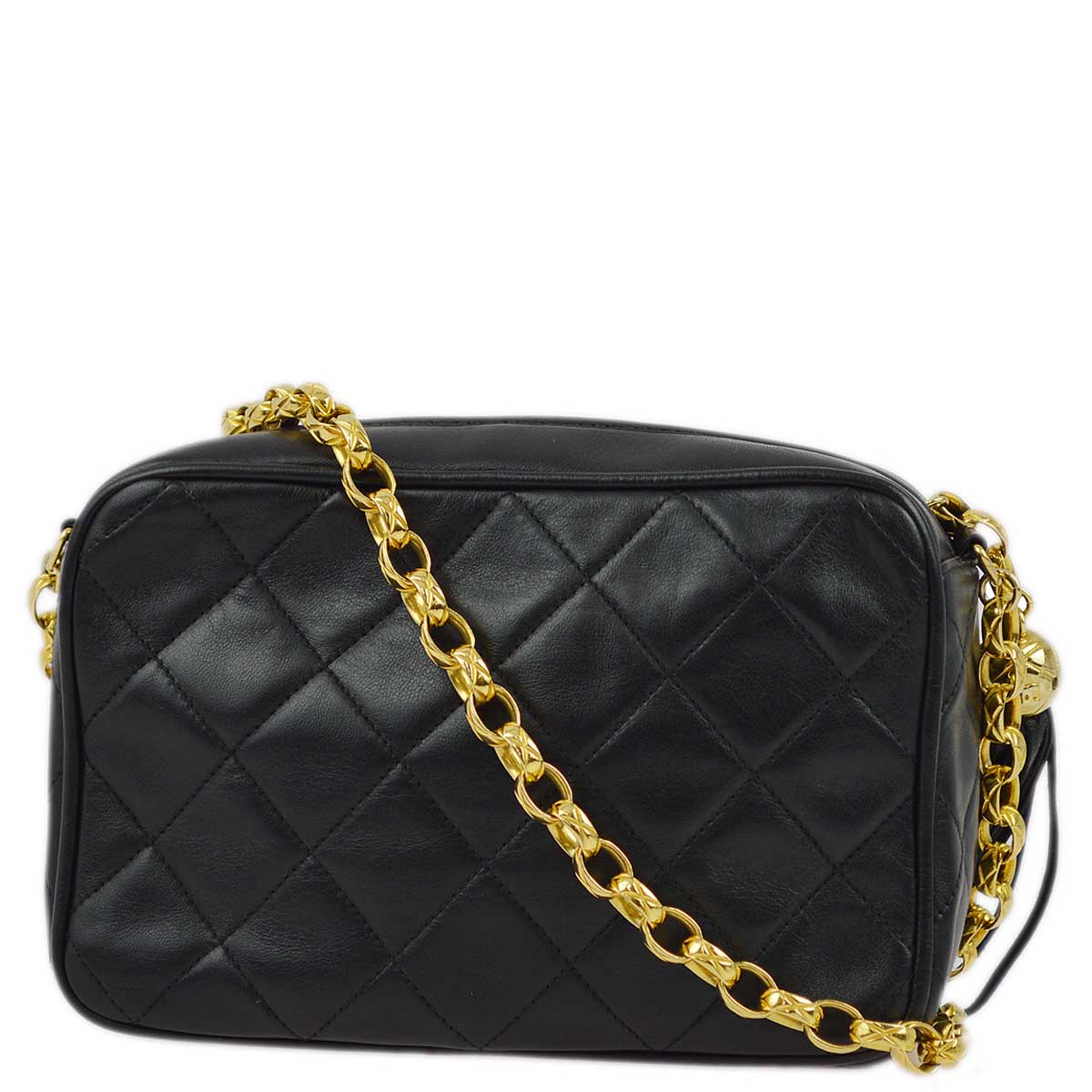 Luxury Chanel 1989-1991 Black Lambskin Camera Bag Mini