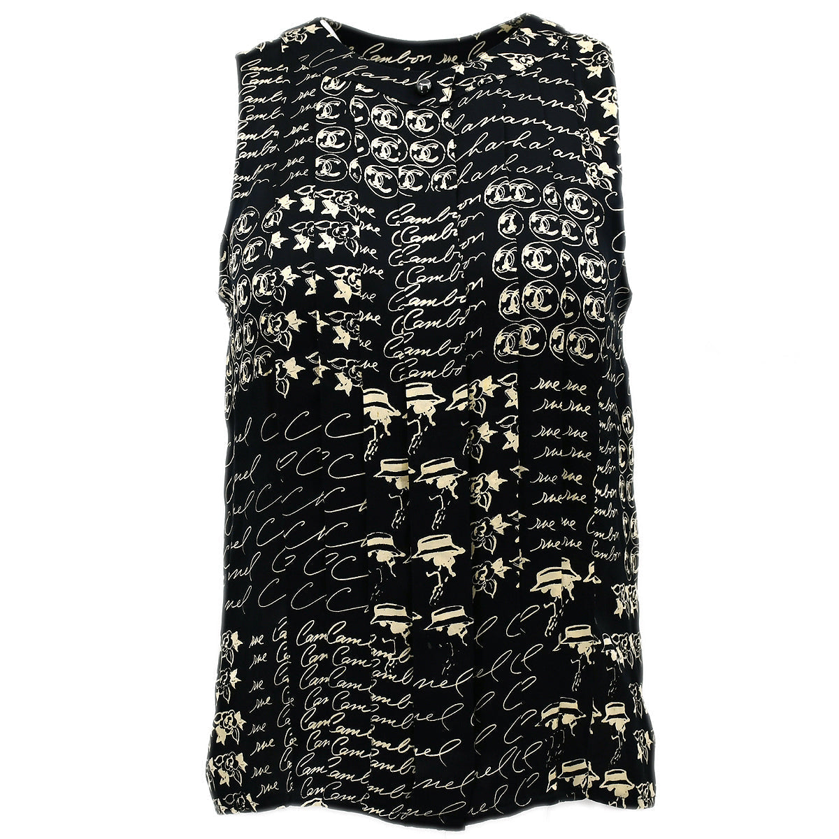 Luxury Chanel Sleeveless Top Black 06C #38