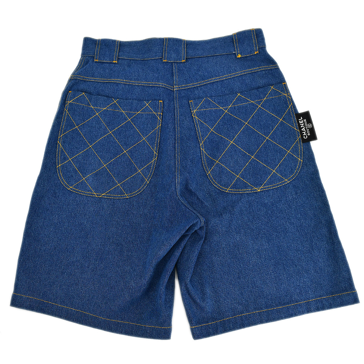 Luxury Chanel Half Denim Pants Blue #48